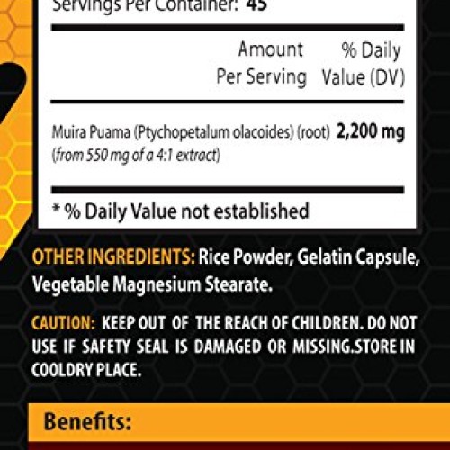 Sexual libido booster for men - MUIRA PUAMA EXTRACT - Potency woo...