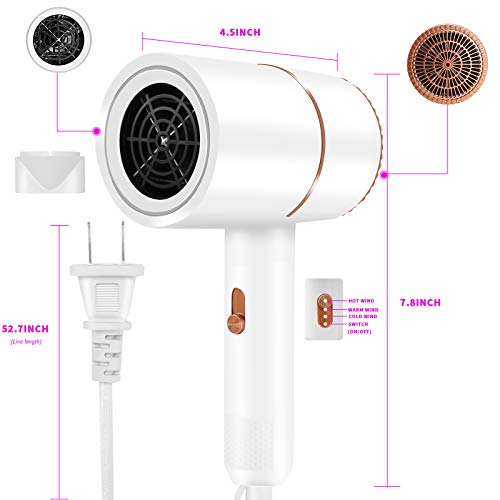 Ionic Hair Dryer,Professional Hair Blow Dryers for Fast Drying,Ne...