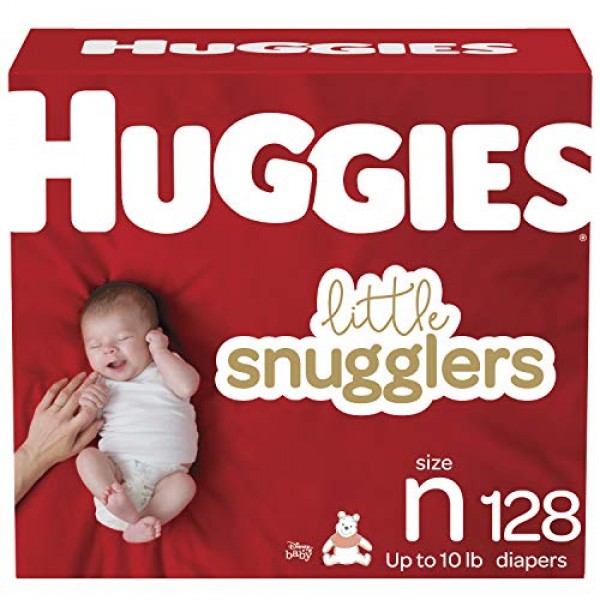 Baby Diapers Size Newborn, 128 Ct, Huggies Little Snugglers
