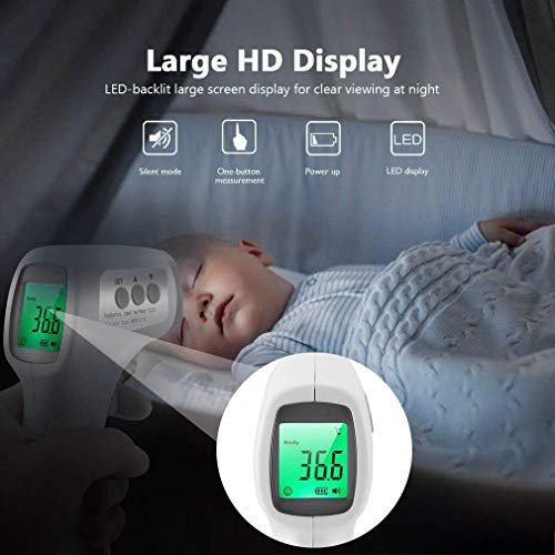 Infrared Digital Non-Contact Thermometer Gun with Three Color LCD...