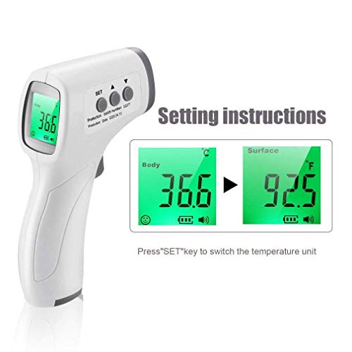 Infrared Digital Non-Contact Thermometer Gun with Three Color LCD...