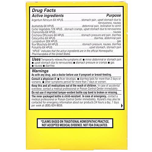 Hylands 4 Kids Tummy Ache Tablets 50 ea Pack of 2