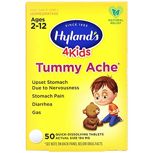 Hylands 4 Kids Tummy Ache Tablets 50 ea Pack of 2