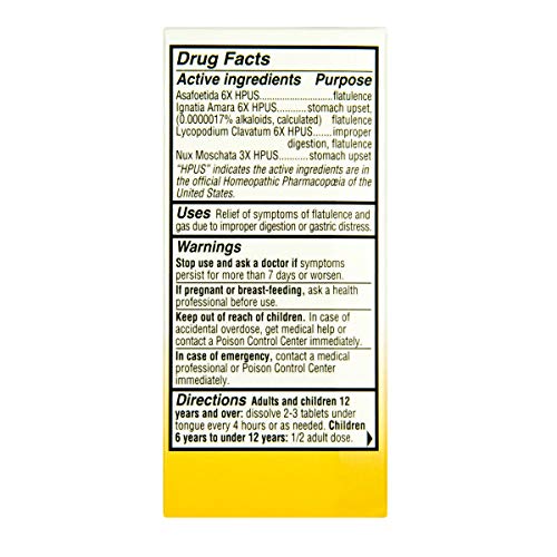Hyland’s Gas Tablets, Natural Relief of Gas and Stomach Upset, 10...