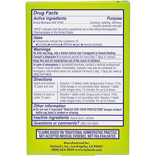 Hylands Arnica Montana 30x Tablets, Natural Relief of Bruises, S...