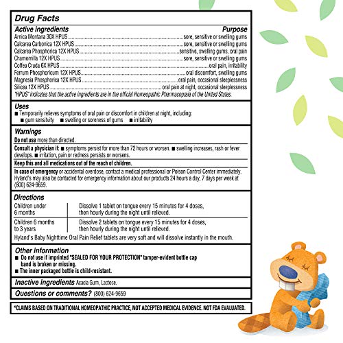 Hylands Baby Day & Night Oral Pain Relief Tablets Bundle with Ch...