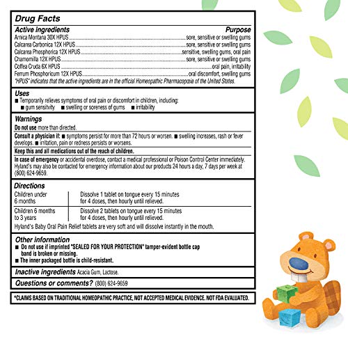 Hylands Baby Day & Night Oral Pain Relief Tablets Bundle with Ch...