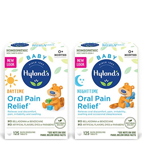Hylands Baby Day & Night Oral Pain Relief Tablets Bundle with Ch...