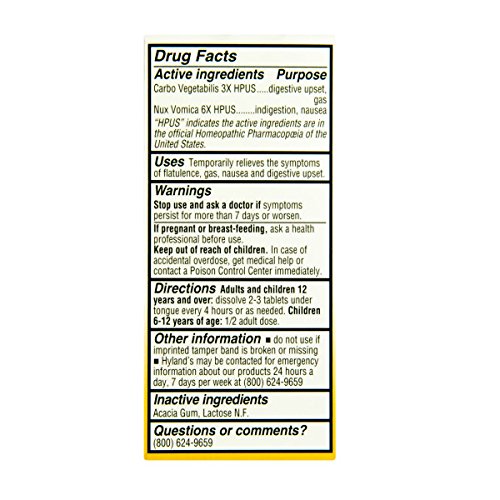 Hylands Upset Stomach and Gas Relief Tablets, Natural Homeopathi...