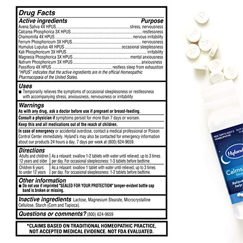 Natural Sleep Aid Pills, Calms Forte by Hylands, Insomnia and St...