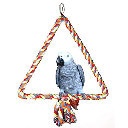 Hypeety Birds Rope Triangle Perch Adjustable Parrot Cage Stand Ch...