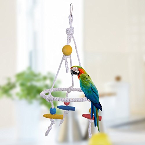 Hypeety Pet Bird Parrot Swing Hanging Toy Parakeet Budgie Cockati...