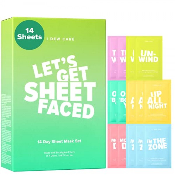 I DEW CARE Lets Get Sheet Faced Face Sheet Mask Pack | Set of 14...