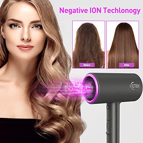 Ionic Hair Dryer, ICETEK 2000W Diffuser Hair Dryer Professional S...