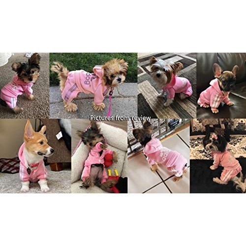 Idepet Cotton Adidog Dog Hoody Clothes, M, Pink