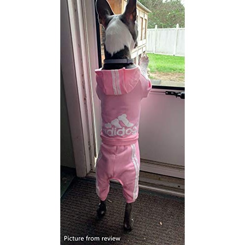 Idepet Cotton Adidog Dog Hoody Clothes, M, Pink