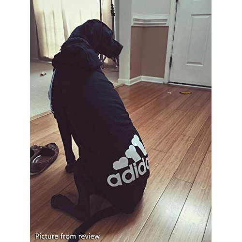 Idepet Cotton Adidog Large Dog Clothes Hoody, 4XL, Black