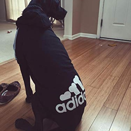 Idepet Cotton Adidog Large Dog Clothes Hoody, 4XL, Black