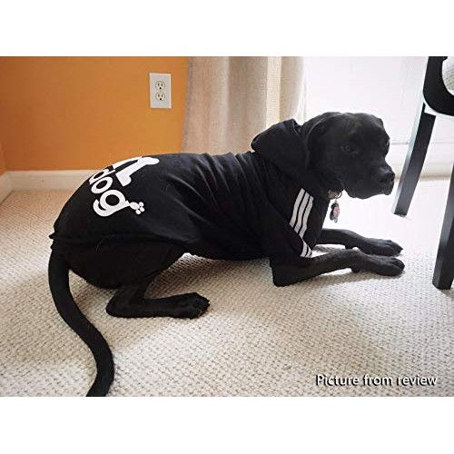 Idepet Cotton Adidog Large Dog Clothes Hoody, 4XL, Black