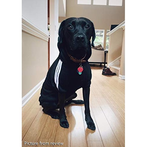 Idepet Cotton Adidog Large Dog Clothes Hoody, 4XL, Black