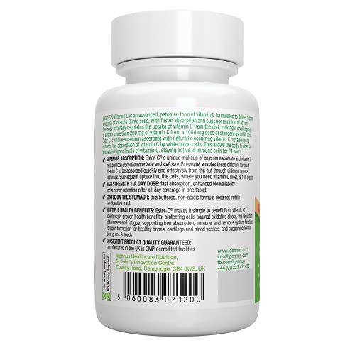Ester-C 1400mg, High Dose Buffered Vitamin C 1000mg, 24-Hour Immu...