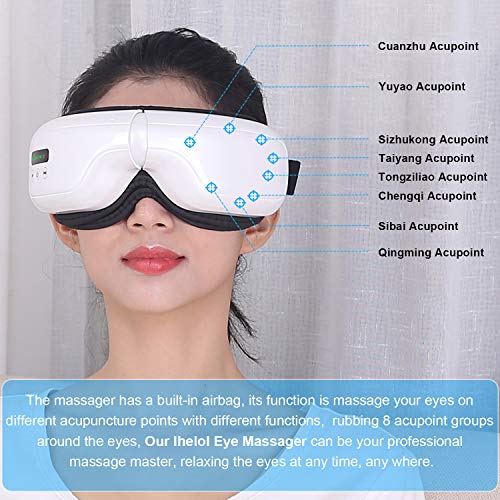 Eye Massager with Heat, Ihelol Bluetooth Music Rechargeable Eye M...