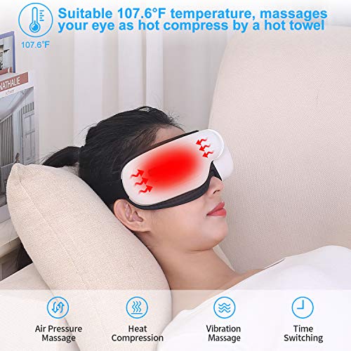 Eye Massager with Heat, Ihelol Bluetooth Music Rechargeable Eye M...