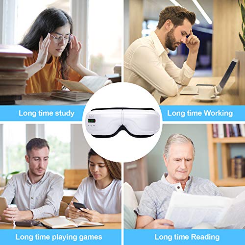 Eye Massager with Heat, Ihelol Bluetooth Music Rechargeable Eye M...