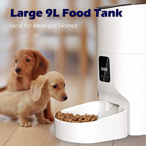 IKARE Automatic Pet Feeder, 9L Auto Dog& Cat Food Dispenser Smart...