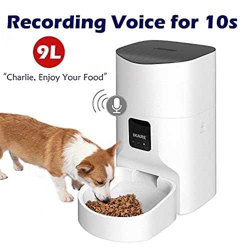 IKARE Automatic Pet Feeder, 9L Auto Dog& Cat Food Dispenser Smart...