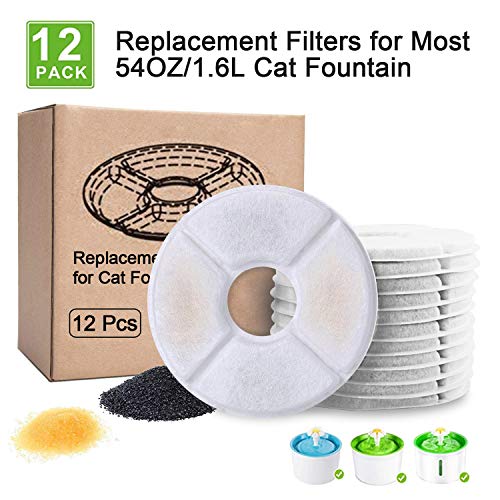 Cat Fountain Replacement Filter - 12Pcs,Pet Water Fountain Filter...