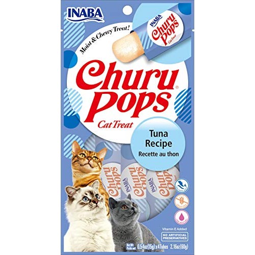 INABA Churu Pops Moist and Chewy Cat Treat Tuna Recipe 4 Tubes