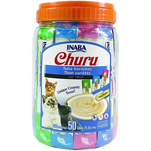 INABA Churu Tuna Lickable Creamy Purée Cat Treats 4 Flavor Variet...