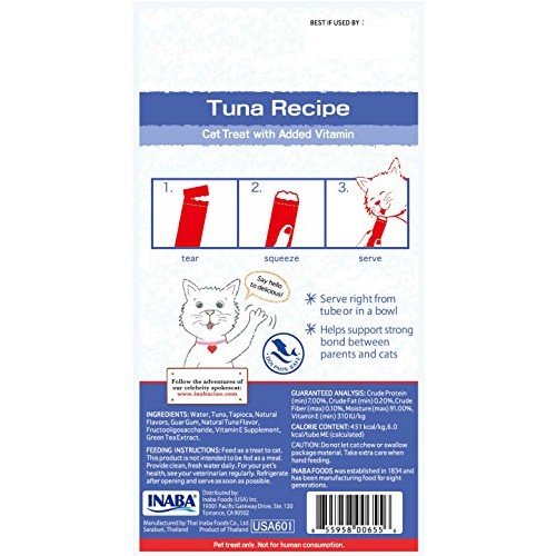 INABA Churu Tuna Recipe Lickable Purée Natural Cat Treats 12 Tubes