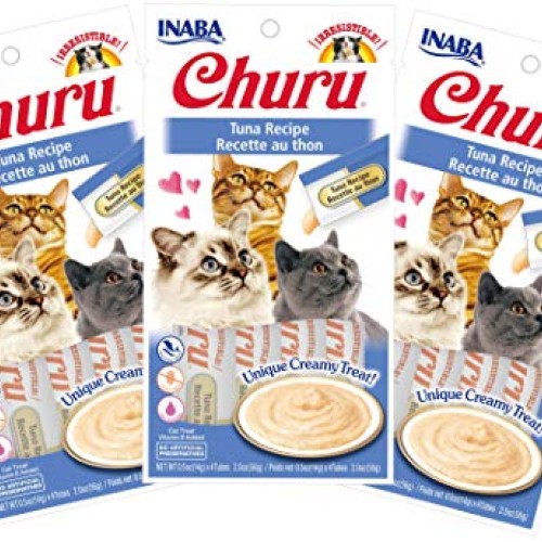 INABA Churu Tuna Recipe Lickable Purée Natural Cat Treats 12 Tubes