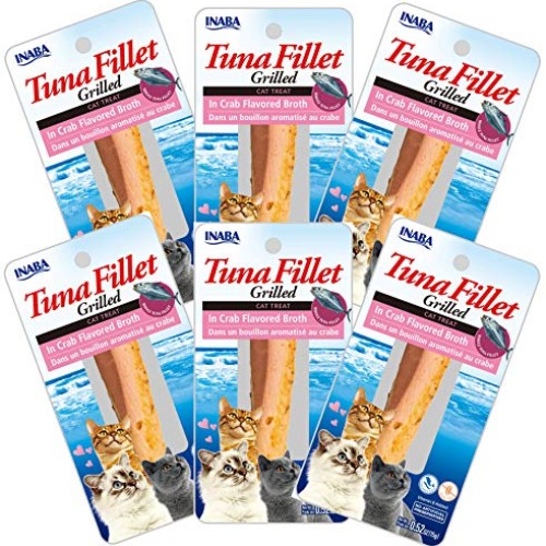 INABA Grilled Tuna Fillet in Crab Broth Cat Treats 6pk