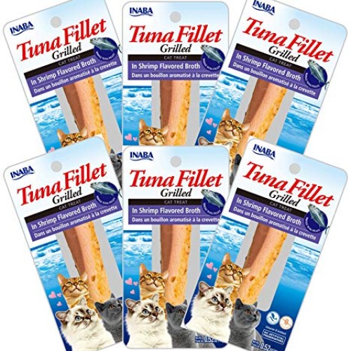 INABA Grilled Tuna Fillet in Shrimp Broth Cat Treats 6pk