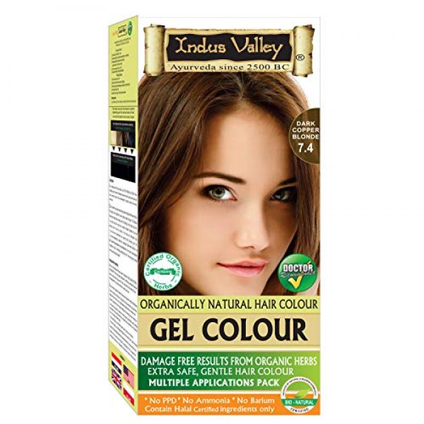 Indus Valley Damage Free Permanent Gel Hair Color Dark Copper Bl...