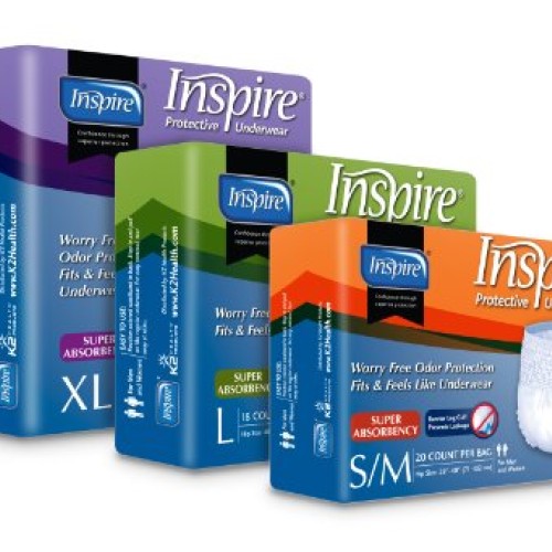 Inspire Adult Diaper Incontinence Underwear, Large, 72 count