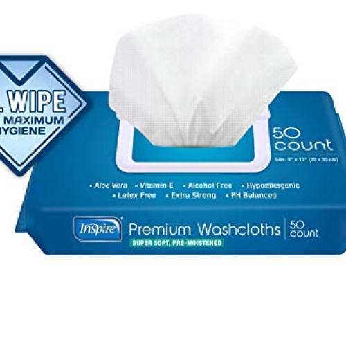Inspire Disposable Washcloths - Adult Body Wipes for Cleansing, E...