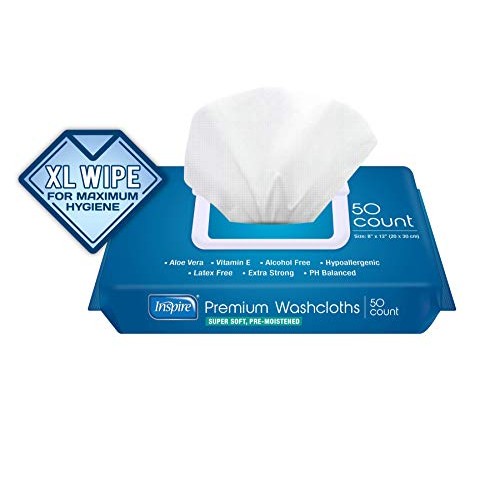 Inspire Disposable Washcloths - Adult Body Wipes for Cleansing, E...