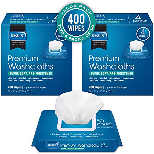 Inspire Disposable Washcloths - Adult Body Wipes for Cleansing, E...
