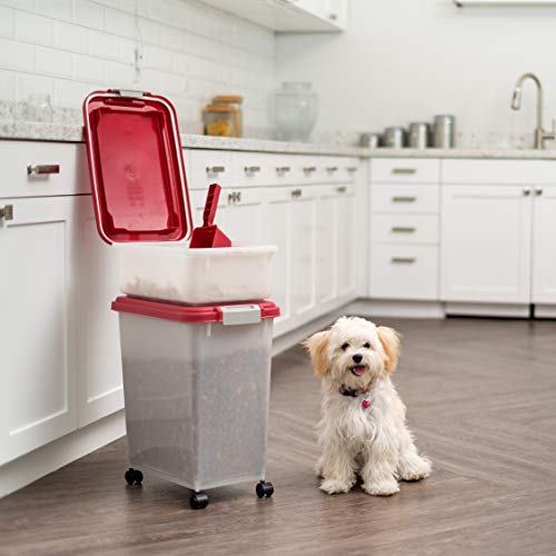 IRIS USA 3Piece Airtight Pet Food Container Combo, Red MP-8/MP-1/...