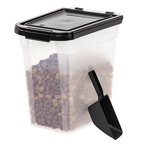 IRIS USA Airtight Pet Food Container and Food Scoop Combo, Navy M...