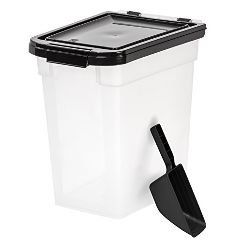 IRIS USA Airtight Pet Food Container and Food Scoop Combo, Black ...