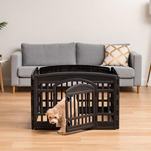 IRIS USA Ci-604E, Pet Playpen With Door, Black, 1 Pack, Black-R, ...