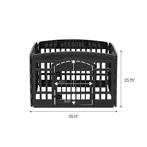IRIS USA Ci-604E, Pet Playpen With Door, Black, 1 Pack, Black-R, ...