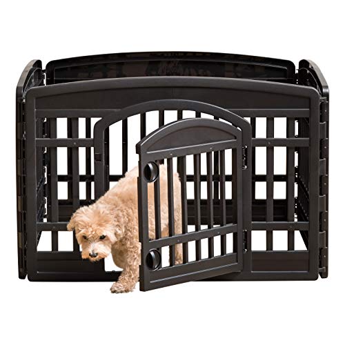 IRIS USA Ci-604E, Pet Playpen With Door, Black, 1 Pack, Black-R, ...