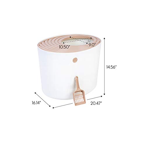 IRIS USA, Inc. IRIS USA Top Entry Cat Litter Box with Cat Litter ...
