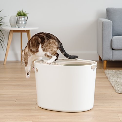 IRIS USA, Inc. IRIS USA Top Entry Cat Litter Box with Cat Litter ...